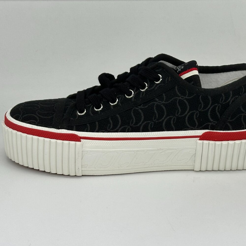 Christian Louboutin SUPER PEDRO Jacquard Monogram CL Logo Platform Sneakers - Picture 6 of 16